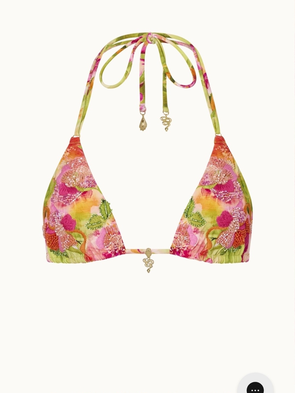 Bydee - Seville Top - Florita   Embellished Floral Triangle Bikini Top